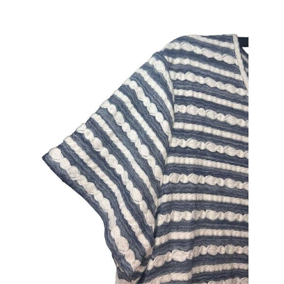 SOLD🚫 Chico’s Knit Crewneck Blue & White T-Shirt - Women’s L - Picture 3 of 6